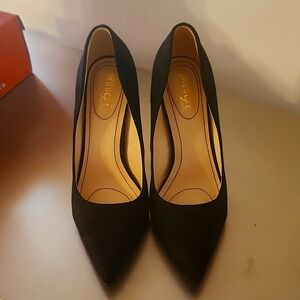 Rouge suede black stiletto heels